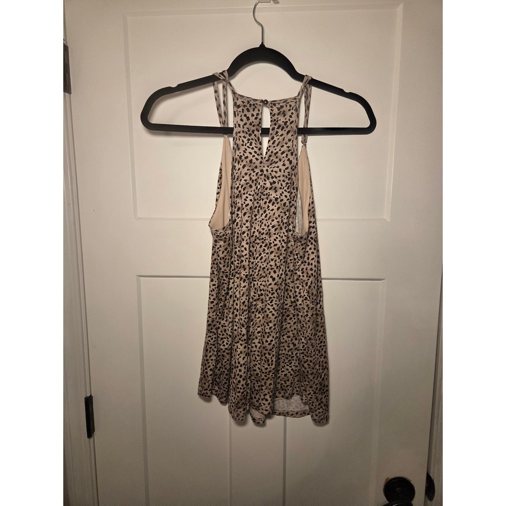 Daytrip Leopard Print Halter Tank Top Womens Small Brown Black Animal Print - Picture 3 of 3